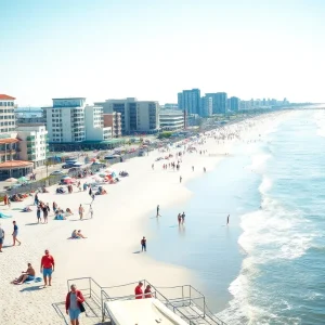 Community members enjoying the beach in Myrtle Beach