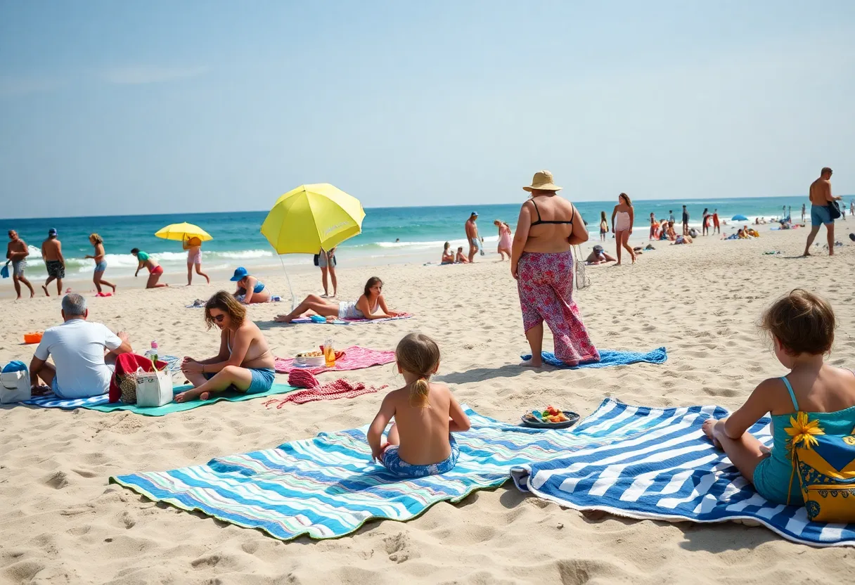 Families enjoying Myrtle Beach while practicing beach etiquette.