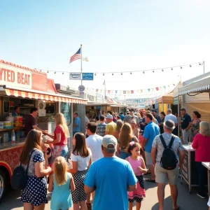 Crowd enjoying food and music at Myrtle Beach Festival