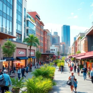 A bustling mixed-use retail area in Myrtle Beach