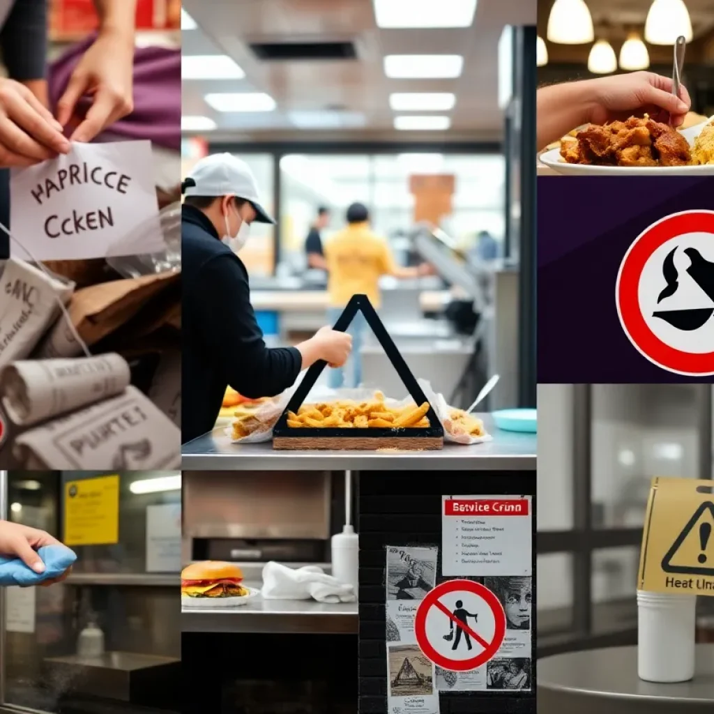 Collage of restaurant sanitation violations in South Carolina