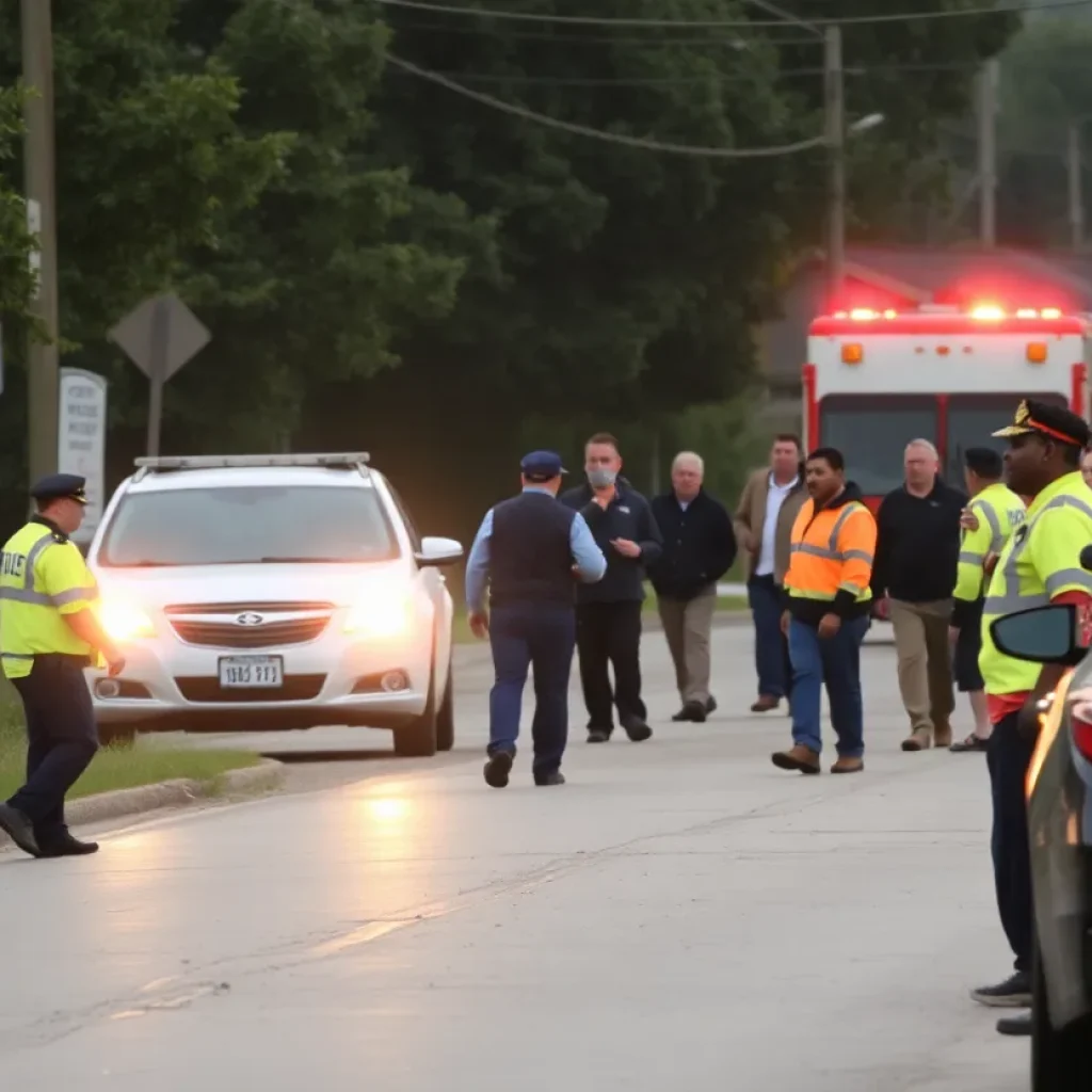 Police at the scene of a shooting incident in Longs, South Carolina