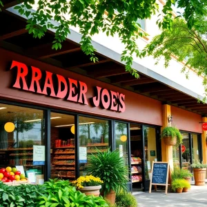 Trader Joe's storefront in Myrtle Beach with colorful exterior