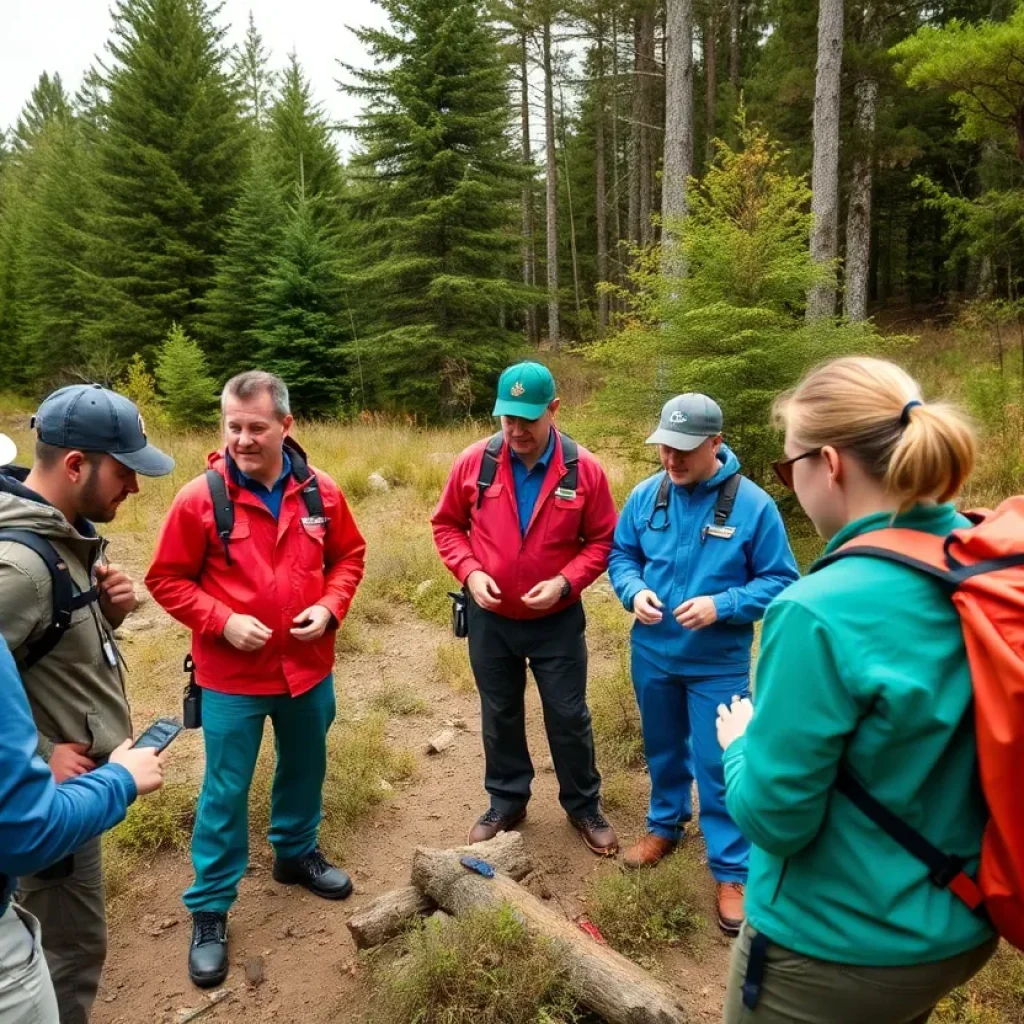 Medical professionals participating in Wilderness Day training at Myrtle Beach State Park.