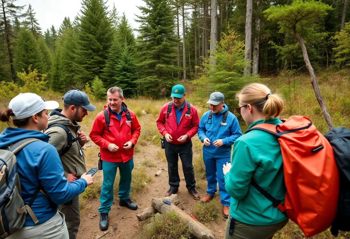 Medical professionals participating in Wilderness Day training at Myrtle Beach State Park.